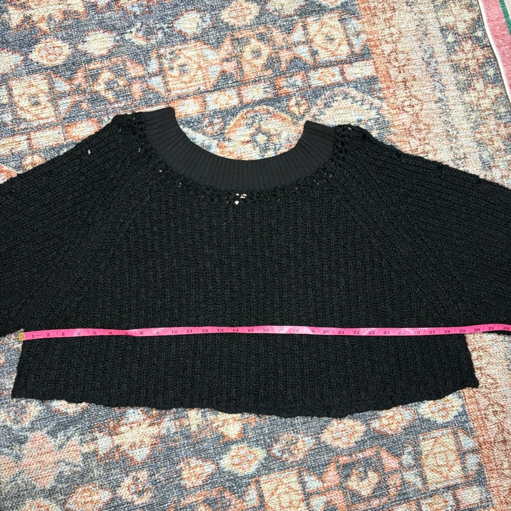 Free People Pandora's Boatneck Sweater in black size Small Oversized - Picture 9 of 13